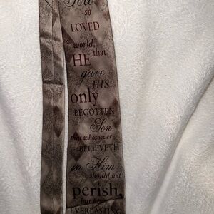 Men's Brown Inspirational Tie 100% Real Silk
